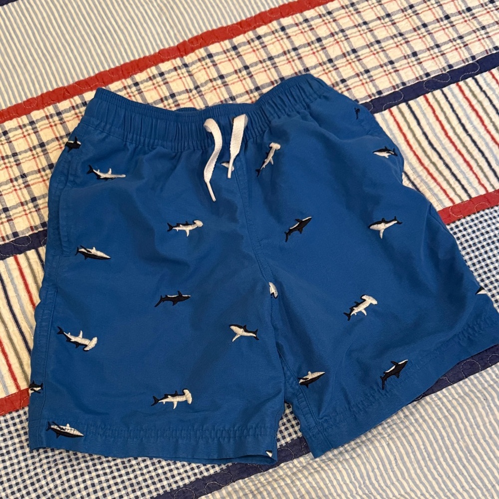 Hanna Andersson Blue Shark Print Shorts
